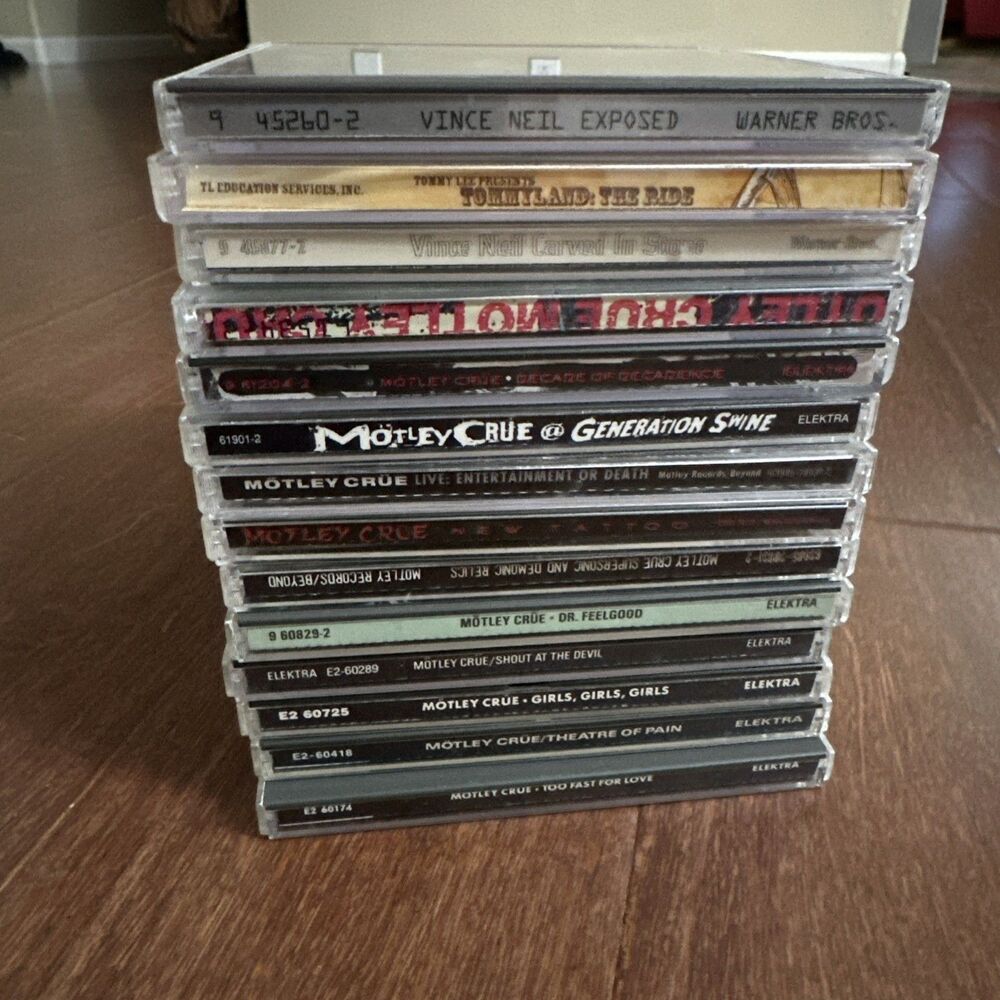 Motley Crue Vince Neil 14 CD Lot - Shout At The Devil, Girls, Girls, Girls, Etc.